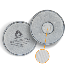 5536-P3RD-PRO Фильтр противоаэрозольный Jeta Safety c технологией AirOne (фильтр HEPA), с УГОЛЬНЫМ слоем класса P3R D (упаковка 2шт)