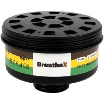 4031 BreatheX Фильтр противогазовый A2E2K2 от органических, кислых газов и аммиака, на резьбе 40мм (в упаковке 1 шт.)